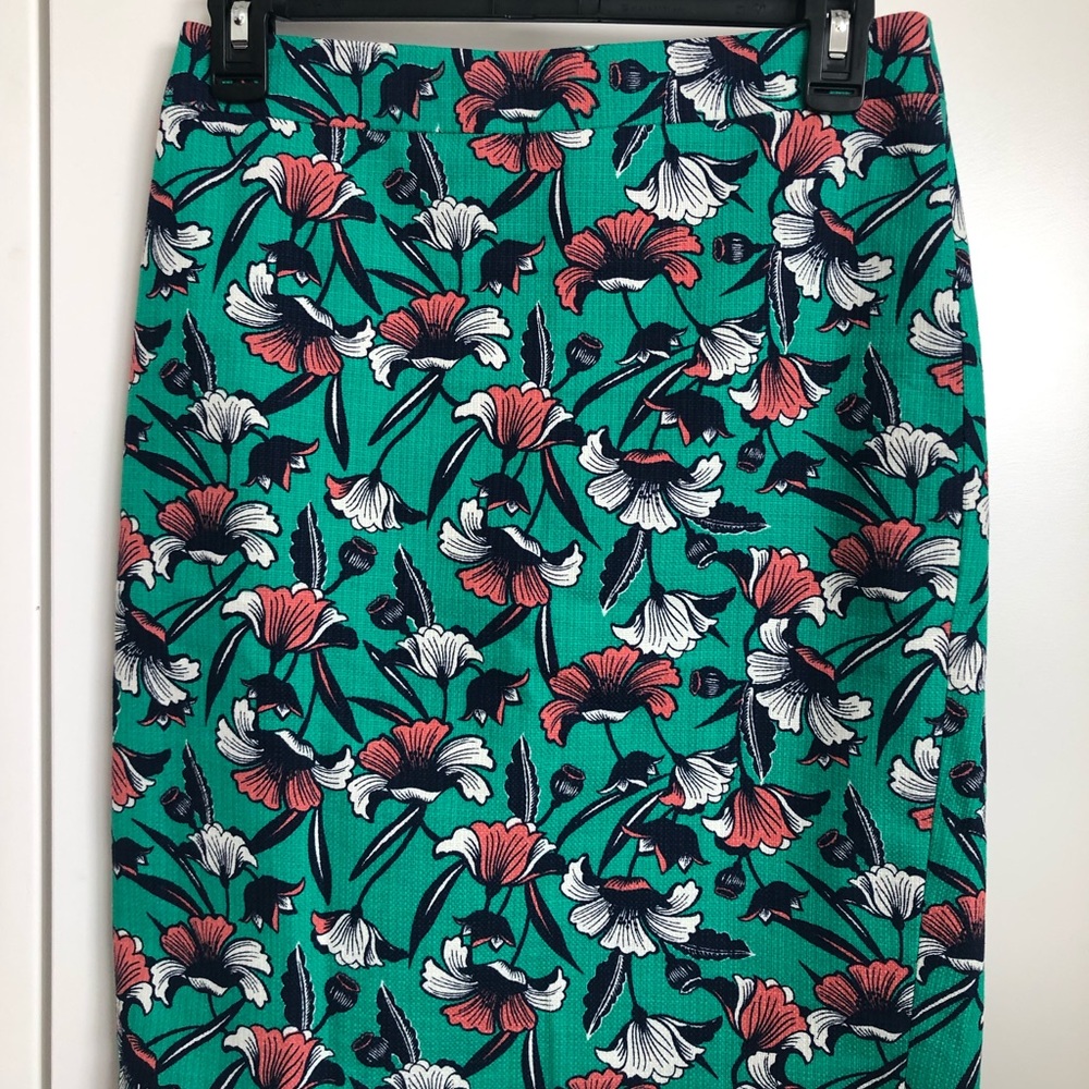 J Crew Green / Black/ Pencil skirt $45 Size 00 - Picture 5 of 9